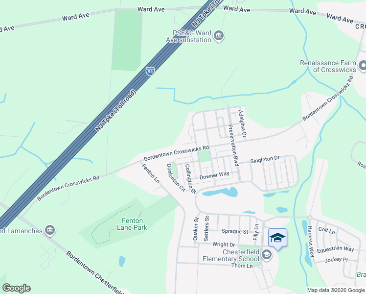 map of restaurants, bars, coffee shops, grocery stores, and more near 24 Pemberton Lane in Burlington County