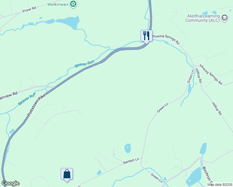 map of restaurants, bars, coffee shops, grocery stores, and more near in Chester Springs