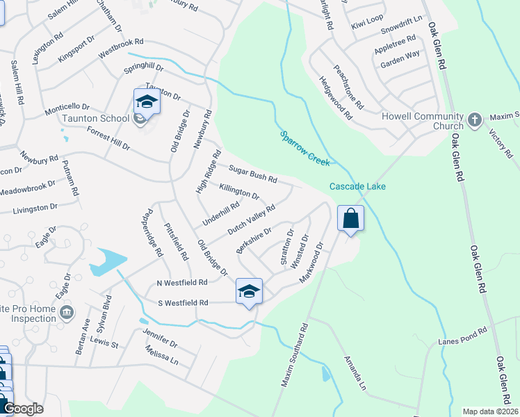 map of restaurants, bars, coffee shops, grocery stores, and more near 29 Dutch Valley Road in Howell Township