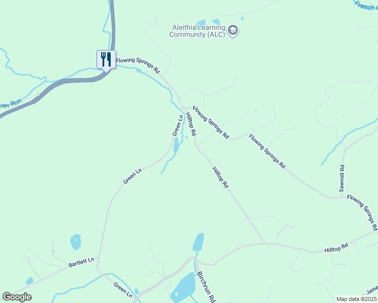 map of restaurants, bars, coffee shops, grocery stores, and more near 1238 Hilltop Road in Chester Springs