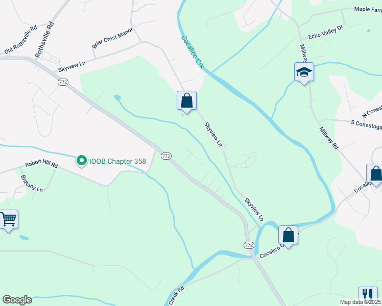 map of restaurants, bars, coffee shops, grocery stores, and more near 14 Sylvia Drive in Lititz
