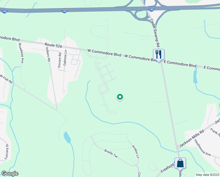 map of restaurants, bars, coffee shops, grocery stores, and more near Davidson Way East in Jackson Township