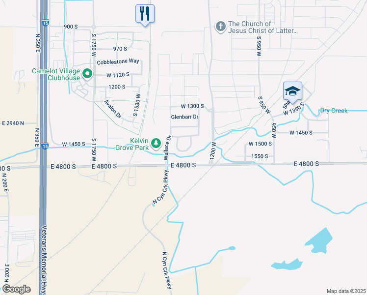 map of restaurants, bars, coffee shops, grocery stores, and more near 1459 Archmore Loop in Springville