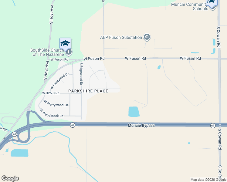 map of restaurants, bars, coffee shops, grocery stores, and more near 3001 W Bonaire Ave in Muncie