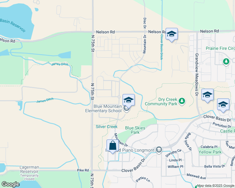 map of restaurants, bars, coffee shops, grocery stores, and more near 1102 Little Grove Court in Longmont