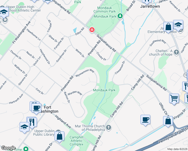 map of restaurants, bars, coffee shops, grocery stores, and more near 1508 Wynnemoor Way in Fort Washington