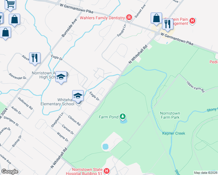 map of restaurants, bars, coffee shops, grocery stores, and more near in Montgomery County
