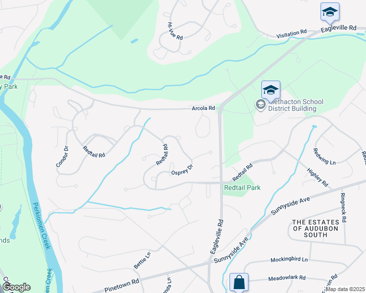 map of restaurants, bars, coffee shops, grocery stores, and more near 1728 Osprey Drive in Eagleville