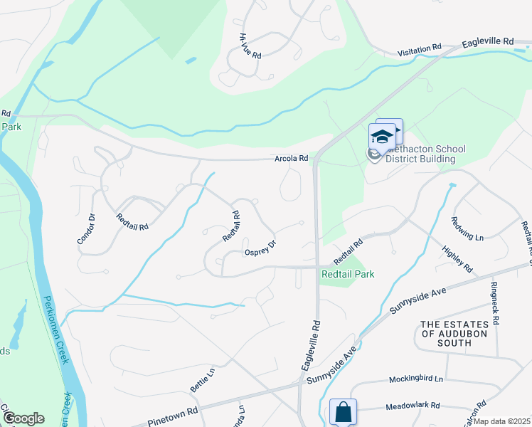 map of restaurants, bars, coffee shops, grocery stores, and more near 1728 Osprey Drive in Eagleville