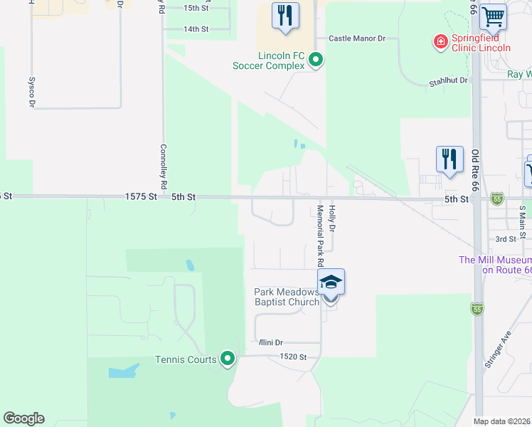 map of restaurants, bars, coffee shops, grocery stores, and more near 1-49 Westminster Drive in Lincoln