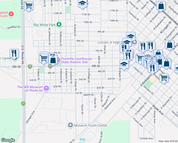 map of restaurants, bars, coffee shops, grocery stores, and more near 601 4th Street in Lincoln