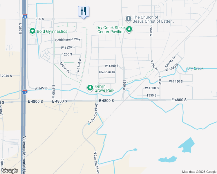 map of restaurants, bars, coffee shops, grocery stores, and more near 1459 Archmore Loop in Springville