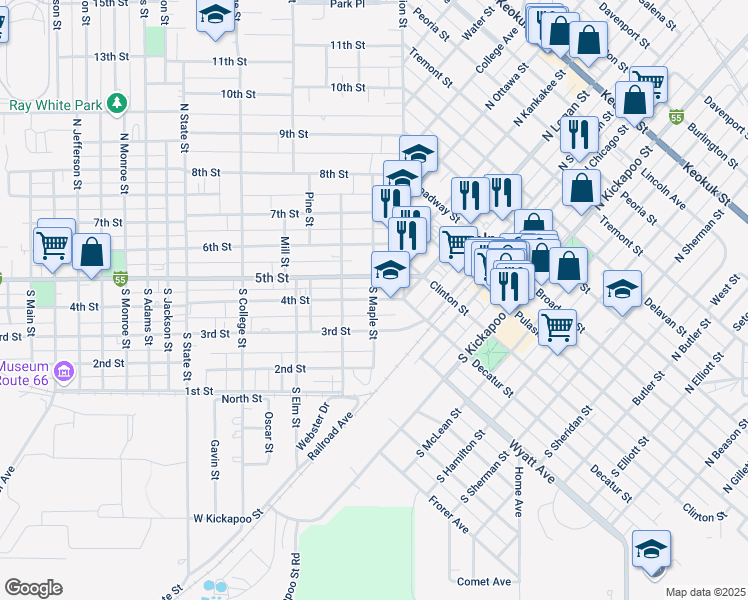 map of restaurants, bars, coffee shops, grocery stores, and more near 199 4th Street in Lincoln
