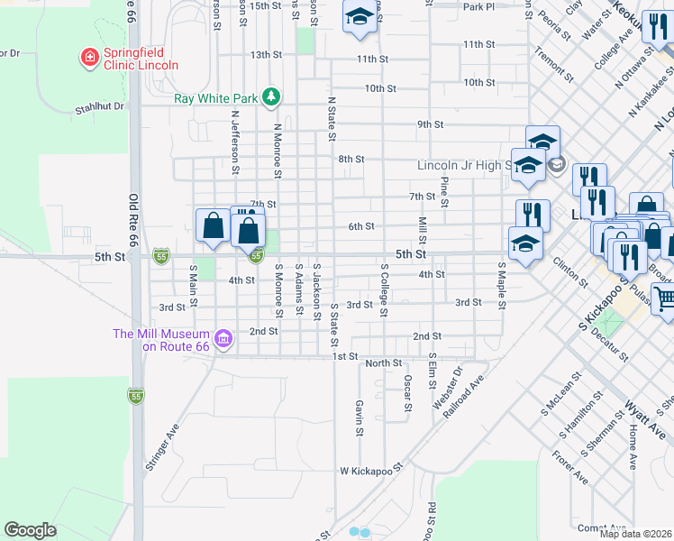 map of restaurants, bars, coffee shops, grocery stores, and more near 701 4th Street in Lincoln