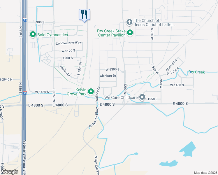 map of restaurants, bars, coffee shops, grocery stores, and more near 1338 Archmore Drive in Springville