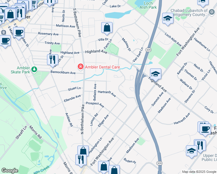map of restaurants, bars, coffee shops, grocery stores, and more near 507 Glencoe Avenue in Fort Washington