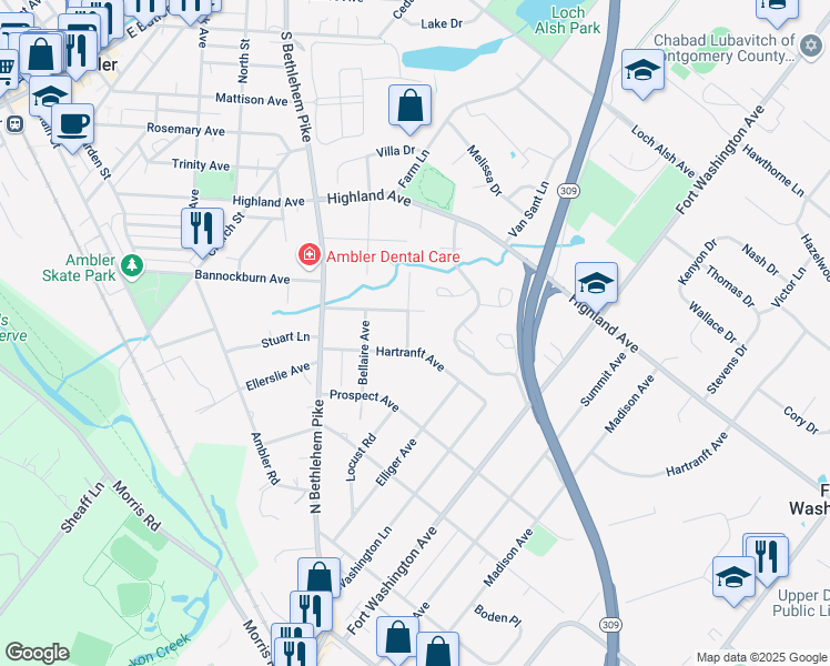 map of restaurants, bars, coffee shops, grocery stores, and more near 507 Glencoe Avenue in Fort Washington