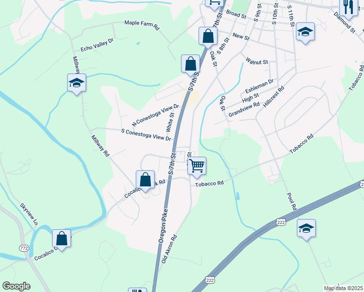 map of restaurants, bars, coffee shops, grocery stores, and more near 4 Pleasant Hill Avenue in Akron