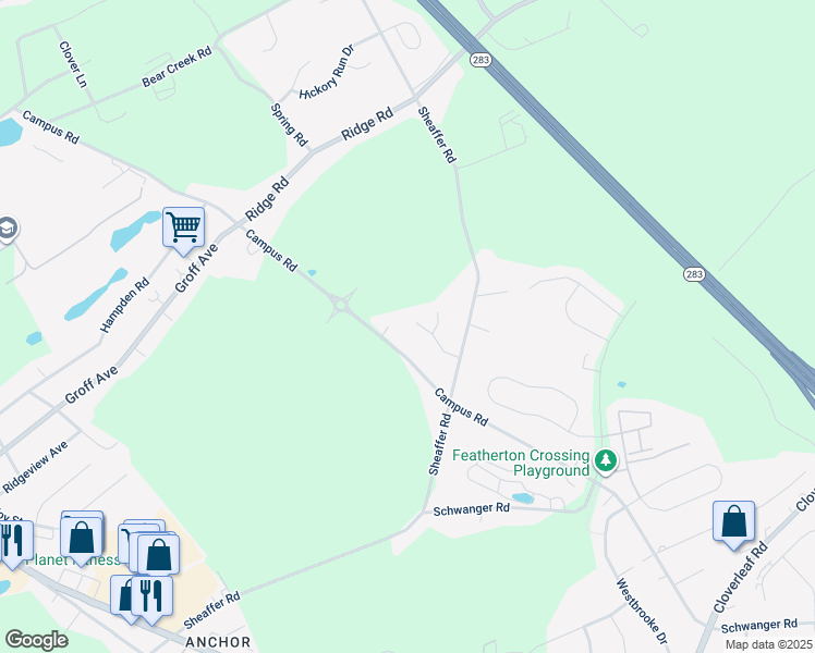 map of restaurants, bars, coffee shops, grocery stores, and more near 119 Anna Lane in Elizabethtown