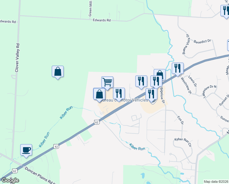 map of restaurants, bars, coffee shops, grocery stores, and more near 800 West Coshocton Street in Johnstown