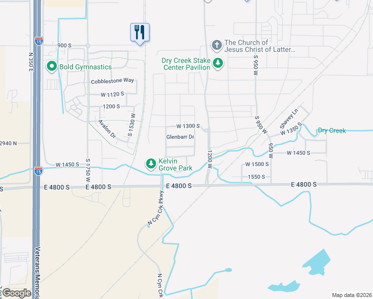 map of restaurants, bars, coffee shops, grocery stores, and more near 1348 Dunmore Drive in Springville