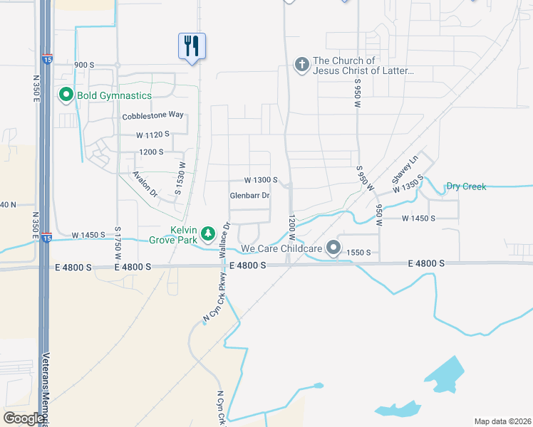 map of restaurants, bars, coffee shops, grocery stores, and more near 1259 Dunmore Drive in Springville
