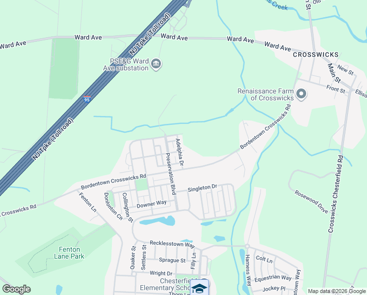 map of restaurants, bars, coffee shops, grocery stores, and more near 117 Adelphia Drive in Burlington County