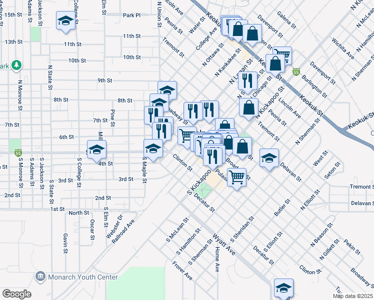 map of restaurants, bars, coffee shops, grocery stores, and more near 300-320 Pulaski St in Lincoln