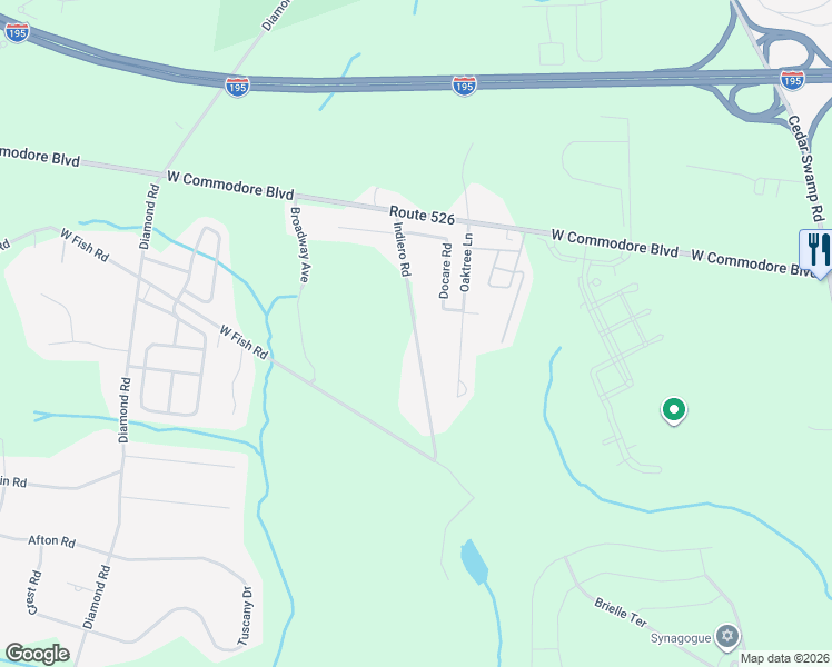 map of restaurants, bars, coffee shops, grocery stores, and more near 555 Indiero Road in Jackson Township