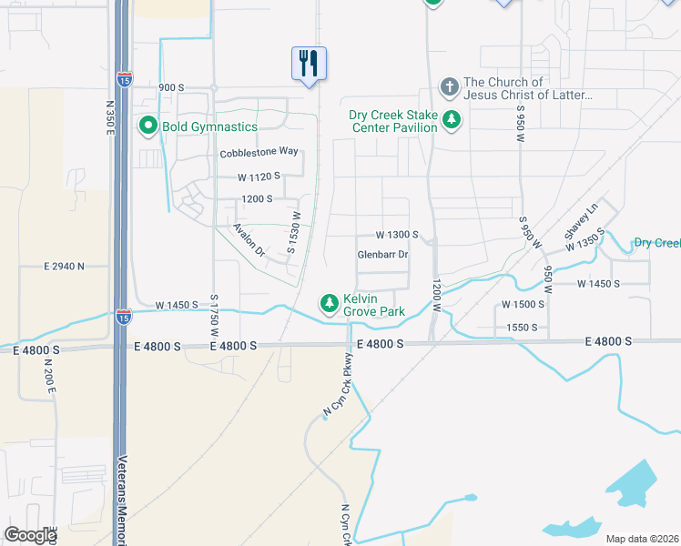 map of restaurants, bars, coffee shops, grocery stores, and more near 1372 Wallace Drive in Springville