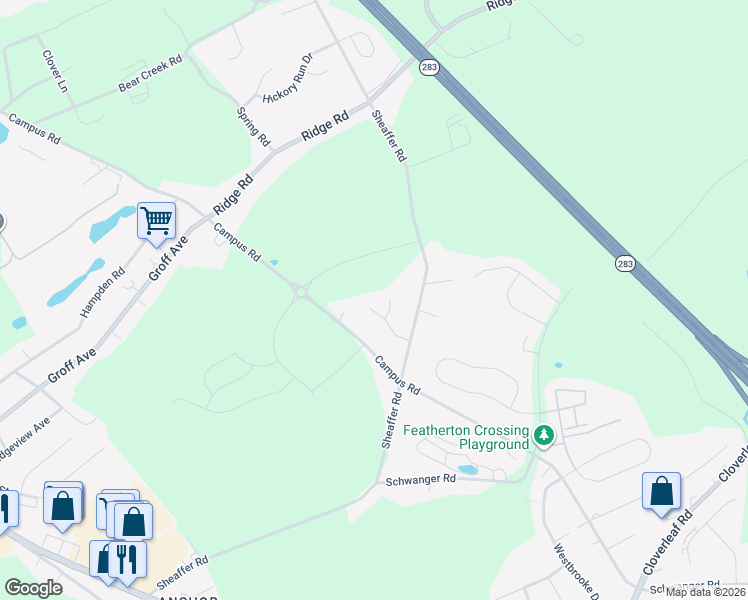 map of restaurants, bars, coffee shops, grocery stores, and more near 127 Anna Lane in Elizabethtown