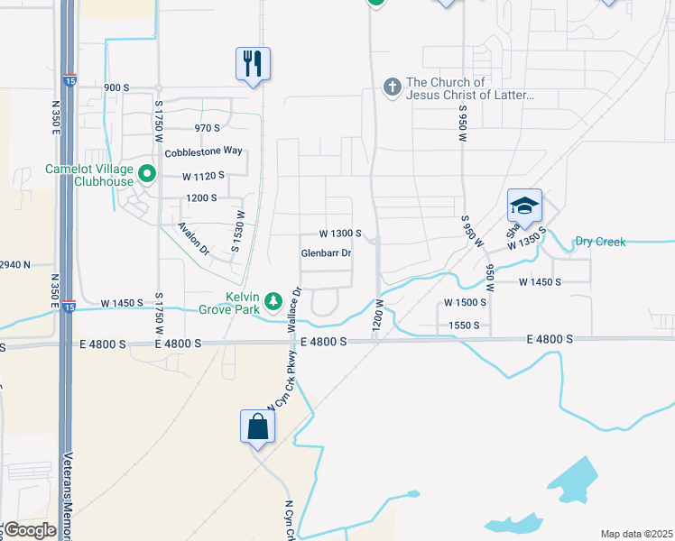 map of restaurants, bars, coffee shops, grocery stores, and more near 1348 Dunmore Drive in Springville