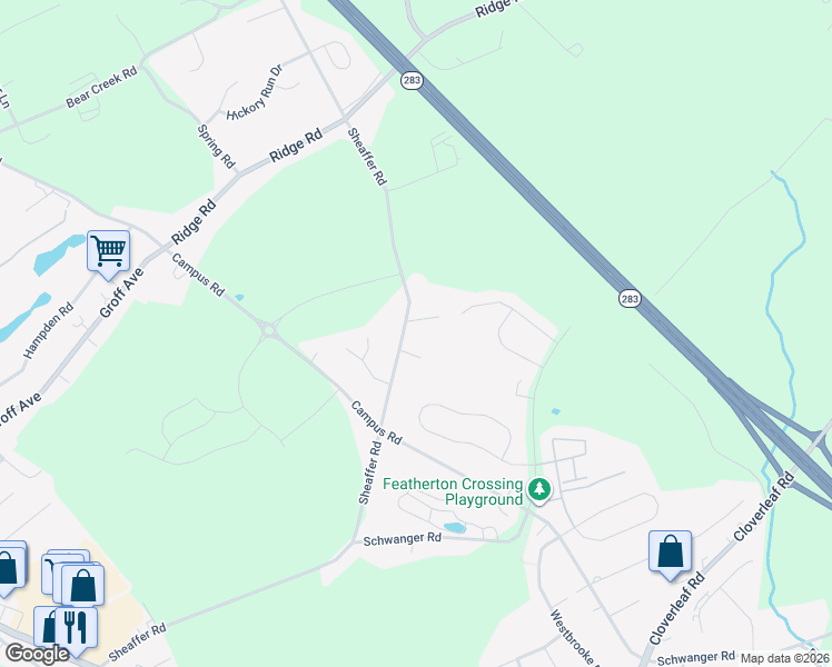 map of restaurants, bars, coffee shops, grocery stores, and more near 1977 Sheaffer Rd in Elizabethtown