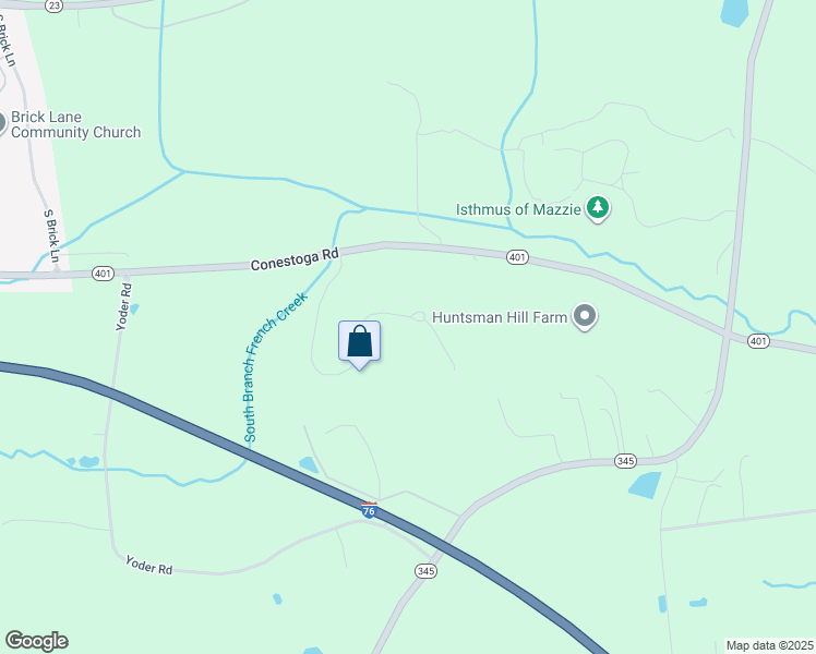 map of restaurants, bars, coffee shops, grocery stores, and more near 311 Ironstone Lane in Elverson