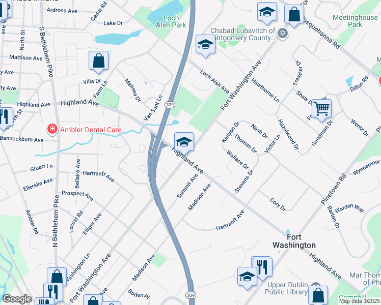 map of restaurants, bars, coffee shops, grocery stores, and more near 1025 Fort Washington Avenue in Fort Washington