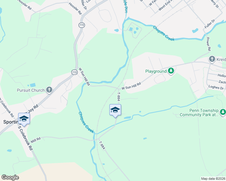 map of restaurants, bars, coffee shops, grocery stores, and more near 761 West Sun Hill Road in Manheim