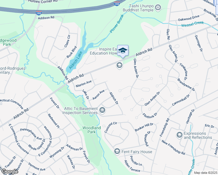 map of restaurants, bars, coffee shops, grocery stores, and more near 13 Aldrich Drive in Howell Township