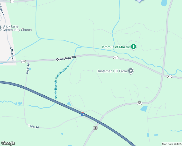 map of restaurants, bars, coffee shops, grocery stores, and more near 311 Ironstone Lane in Elverson