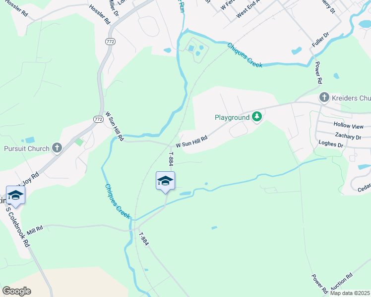 map of restaurants, bars, coffee shops, grocery stores, and more near 661 West Sun Hill Road in Manheim