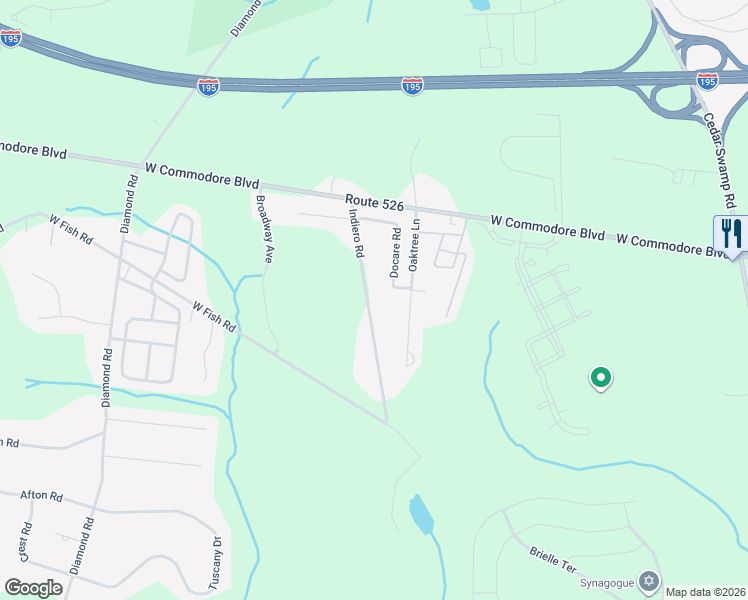 map of restaurants, bars, coffee shops, grocery stores, and more near 555 Indiero Road in Jackson Township