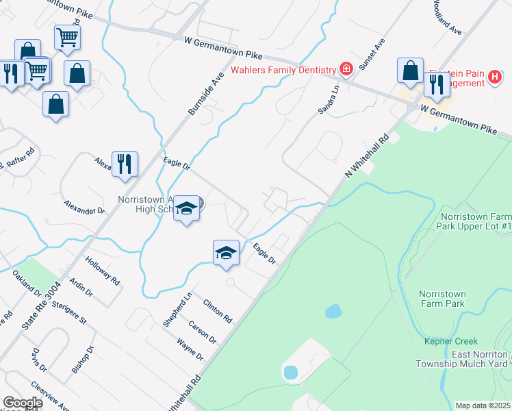 map of restaurants, bars, coffee shops, grocery stores, and more near 820 Stonybrook Dr in Eagleville