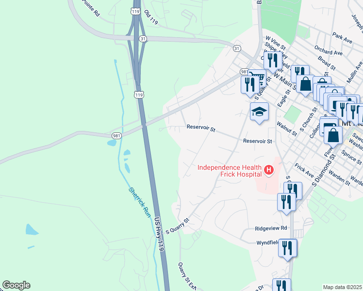 map of restaurants, bars, coffee shops, grocery stores, and more near 224R Neal Lane in Mount Pleasant