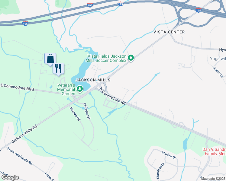 map of restaurants, bars, coffee shops, grocery stores, and more near 626 North County Line Road in Jackson