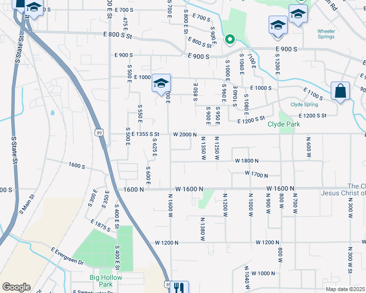 map of restaurants, bars, coffee shops, grocery stores, and more near 1538 Apple Orchard Lane in Mapleton