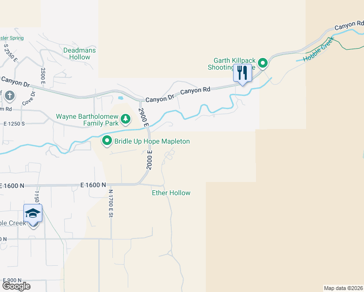 map of restaurants, bars, coffee shops, grocery stores, and more near 24 Quiet Meadow Lane in Mapleton