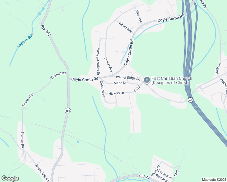 map of restaurants, bars, coffee shops, grocery stores, and more near 33 Hickory Drive in Charleroi