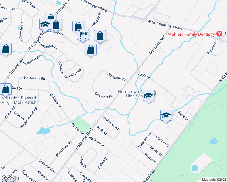 map of restaurants, bars, coffee shops, grocery stores, and more near 410 Steven Street in Eagleville