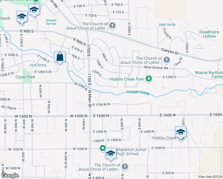 map of restaurants, bars, coffee shops, grocery stores, and more near 1846 Town and Country Road in Springville