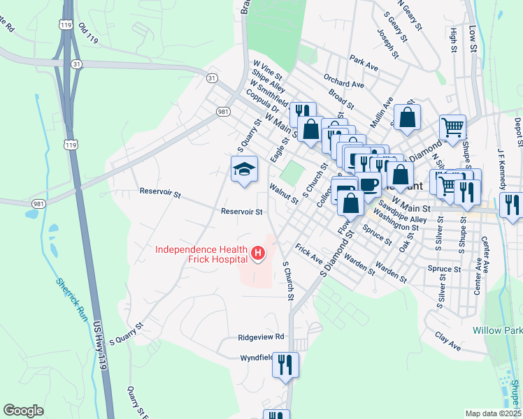 map of restaurants, bars, coffee shops, grocery stores, and more near 330 Eagle Street in Mount Pleasant
