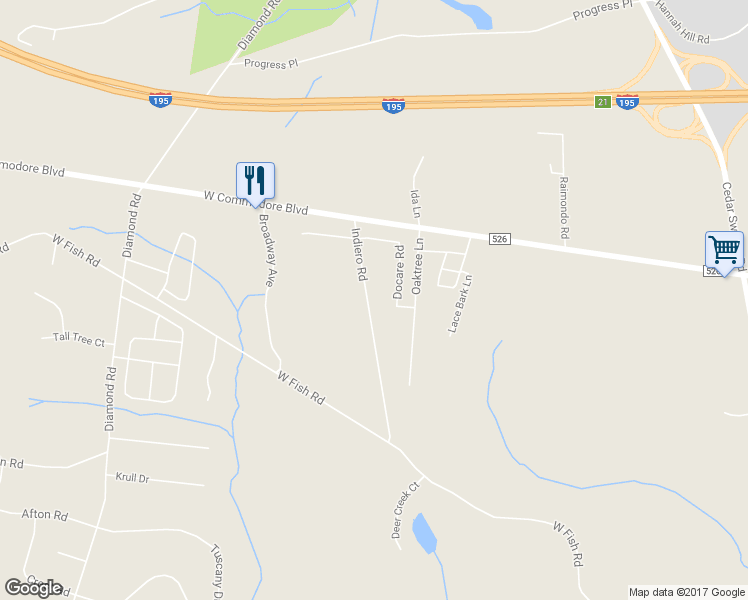 map of restaurants, bars, coffee shops, grocery stores, and more near 563 Indiero Road in Jackson